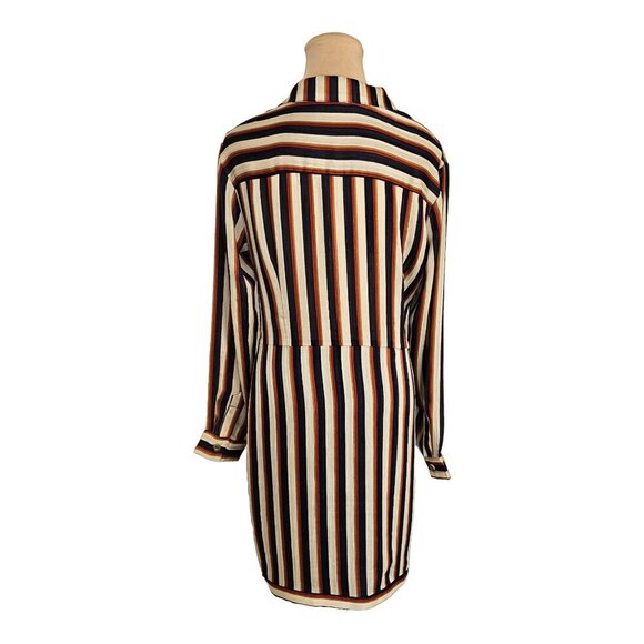 Heartloom Tina Striped Twist-Front Collared Shirt Dress Sz M - Picture 8 of 12